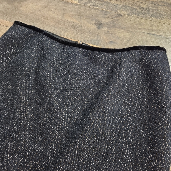 Talbots Black Metallic Tweed Pencil Skirt 14WP Woman Petites Plus Lined Career - Picture 5 of 14